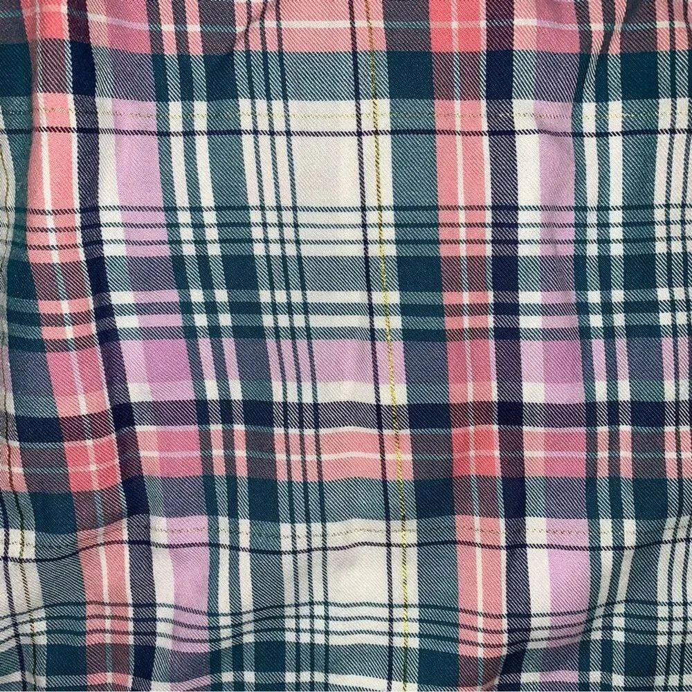 Plaid Shirt Girls 5T Bow Neck Country Western Soft Fall Preppy Top Gold Metallic